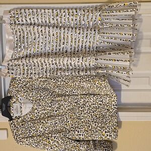 Adrianna Papell Leopard Print Dress Set in Yellow and Black